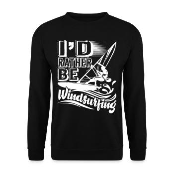 Windsurfing I'd Rather Be Windsurfing - Unisex Sweatshirt - black - Front - Alina (178cm) & Michal (187cm)