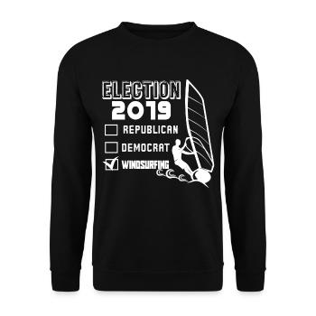 Windsurfing I Voted Windsurfing - Unisex Sweatshirt - black - Front - Alina (178cm) & Michal (187cm)