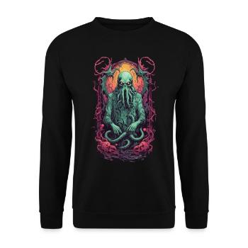 Spooky Tentacle Monster Halloween Design - Unisex Sweatshirt - black - Front - Alina (178cm) & Michal (187cm)