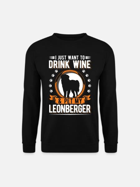 Leonberg et le vin - Sweat-shirt Unisexe - noir