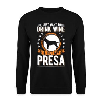 Vin Presa Canario et Dogo Canario - Sweat-shirt Unisexe - noir - Devant - Alina (178cm) & Michal (187cm)