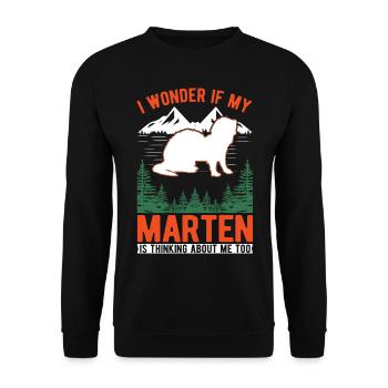 Martre cadeau pin martre vison - Sweat-shirt Unisexe - noir - Devant - Alina (178cm) & Michal (187cm)