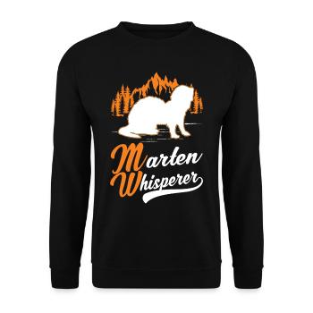 Marten Whisperer Pine Marten - Unisex Sweatshirt - black - Front - Alina (178cm) & Michal (187cm)