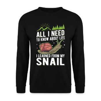 Snail Gift Vineyard Snail - Unisex Sweatshirt - black - Front - Alina (178cm) & Michal (187cm)