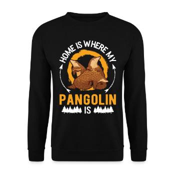 Zuhause ist wo mein Pangolin ist - Unisex Pullover - Schwarz - Vorne - Alina (178cm) & Michal (187cm)