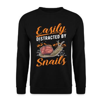 Snail Gift Vineyard Snail - Unisex Sweatshirt - black - Front - Alina (178cm) & Michal (187cm)