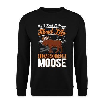 Moose Gift Moose Antlers Scandinavia - Unisex Sweatshirt - black - Front - Alina (178cm) & Michal (187cm)