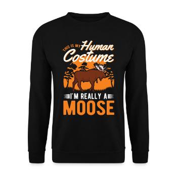 Mosses Human Costume Moose Halloween - Unisex Sweatshirt - black - Front - Alina (178cm) & Michal (187cm)