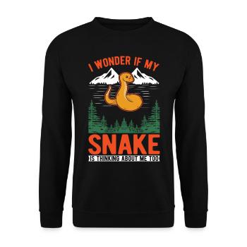 Schlangen Besitzer Kornnatter Natter - Unisex Pullover - Schwarz - Vorne - Alina (178cm) & Michal (187cm)