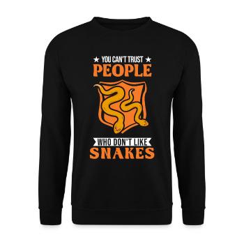 Snake Owner Corn Snake Snake - Unisex Sweatshirt - black - Front - Alina (178cm) & Michal (187cm)