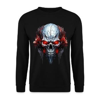 Crâne Crâne Squelette Moto Biker Gang - Sweat-shirt Unisexe - noir - Devant - Alina (178cm) & Michal (187cm)