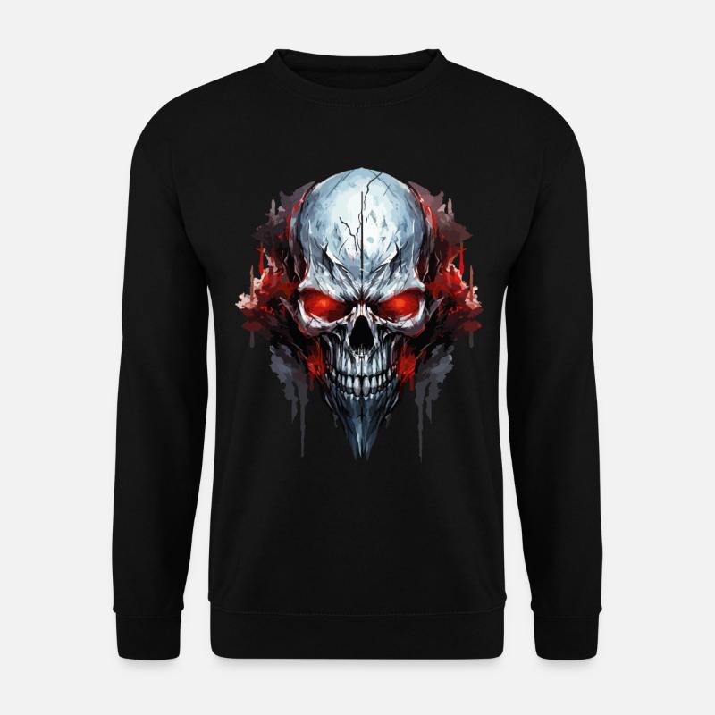 Totenkopf Totenschädel Skelett Motorrad Biker Gang - Unisex Pullover - Schwarz