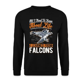 Falcon Owner Falconer Kestrel Falconry - Unisex Sweatshirt - black - Front - Alina (178cm) & Michal (187cm)