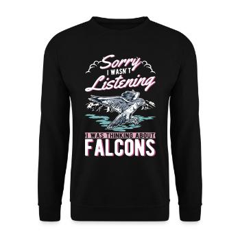 Falke Falkner Turmfalke Falknerei Falkner - Unisex Pullover - Schwarz - Vorne - Alina (178cm) & Michal (187cm)