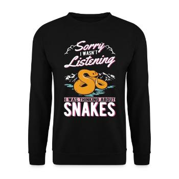 Schlangen Besitzer Kornnatter Natter - Unisex Pullover - Schwarz - Vorne - Alina (178cm) & Michal (187cm)
