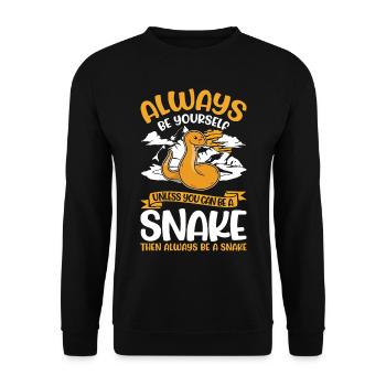 Always Be Yourself Snake Schlange - Unisex Sweatshirt - black - Front - Alina (178cm) & Michal (187cm)