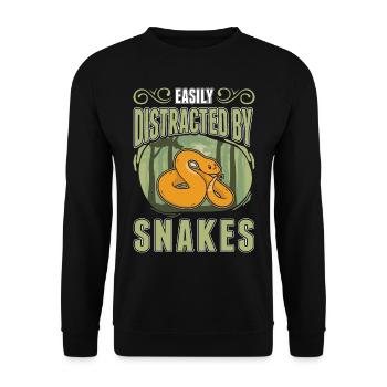 Snake Owner Corn Snake Snake - Unisex Sweatshirt - black - Front - Alina (178cm) & Michal (187cm)
