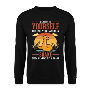 Always Be Yourself Snake Schlange - Unisex Sweatshirt - black - Front - Alina (178cm) & Michal (187cm)