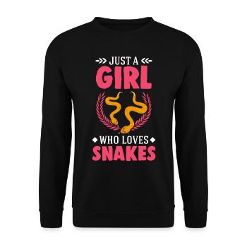 Snakes Girls Corn Snake Snake - Unisex Sweatshirt - black - Front - Alina (178cm) & Michal (187cm)