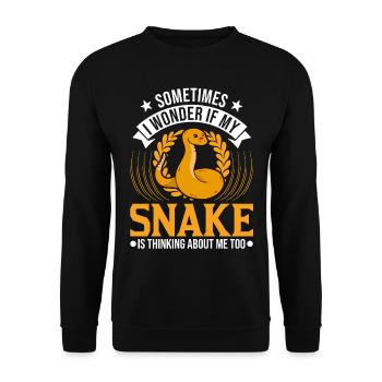 Schlangen Besitzer Kornnatter Natter - Unisex Pullover - Schwarz - Vorne - Alina (178cm) & Michal (187cm)
