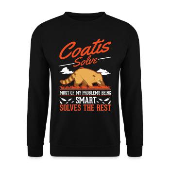 Coati Gift Coati Proboscis Bear - Unisex Sweatshirt - black - Front - Alina (178cm) & Michal (187cm)