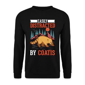 Facilement distrait par Coatis Coati - Sweat-shirt Unisexe - noir - Devant - Alina (178cm) & Michal (187cm)