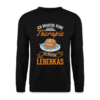 Leberkas Therapie Leberkäse Fleischkäse - Unisex Pullover - Schwarz - Vorne - Alina (178cm) & Michal (187cm)