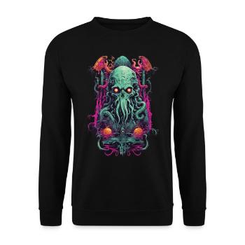 Gothique Cthulhu démon Halloween monstre Design - Sweat-shirt Unisexe - noir - Devant - Alina (178cm) & Michal (187cm)