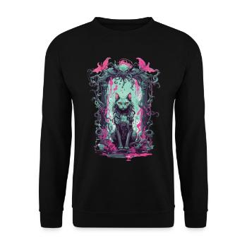 Conception de monstre magique chat occulte gothique - Sweat-shirt Unisexe - noir - Devant - Alina (178cm) & Michal (187cm)