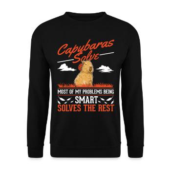 Capybara Wasserschwein Capibara - Unisex Sweatshirt - black - Front - Alina (178cm) & Michal (187cm)