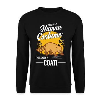 Coati Human Costume Halloween Coati Proboscis Bear - Unisex Sweatshirt - black - Front - Alina (178cm) & Michal (187cm)