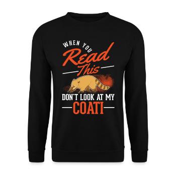Coati Gift Proboscis Bear Coati - Unisex Sweatshirt - black - Front - Alina (178cm) & Michal (187cm)