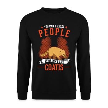 Coati Gift Coati Proboscis Bear - Unisex Sweatshirt - black - Front - Alina (178cm) & Michal (187cm)