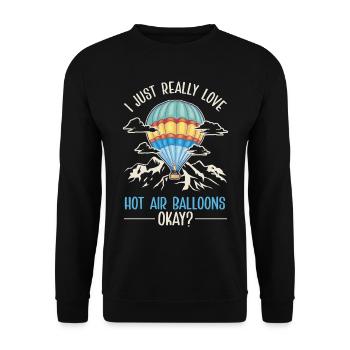 Hot Air Balloon Gift Hot Air Balloon Ride - Unisex Sweatshirt - black - Front - Alina (178cm) & Michal (187cm)