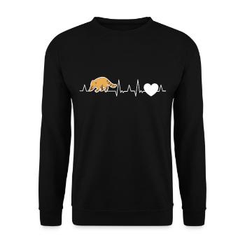 Coati Heartbeat Coati - Sweat-shirt Unisexe - noir - Devant - Alina (178cm) & Michal (187cm)