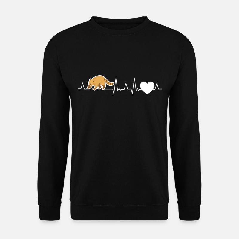 Nasenbär Herzschlag Coati - Unisex Pullover - Schwarz