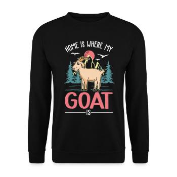 La maison est l’endroit où ma chèvre est éleveuse de chèvres - Sweat-shirt Unisexe - noir - Devant - Alina (178cm) & Michal (187cm)