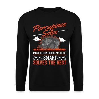 Porc-épic cadeau Porc-épic - Sweat-shirt Unisexe - noir - Devant - Alina (178cm) & Michal (187cm)