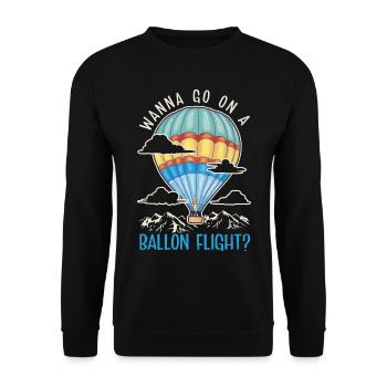 want to go on a balloon flight? Balloon - Unisex Sweatshirt - black - Front - Alina (178cm) & Michal (187cm)