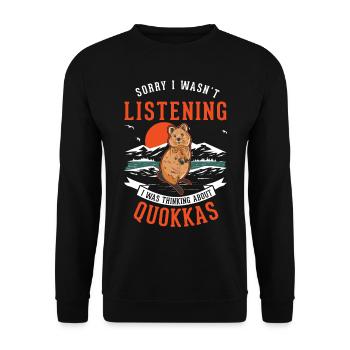 Quokka Gift Short-tailed Kangaroo - Unisex Sweatshirt - black - Front - Alina (178cm) & Michal (187cm)