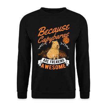 Parce que les capybaras sont vraiment géniaux - Sweat-shirt Unisexe - noir - Devant - Alina (178cm) & Michal (187cm)