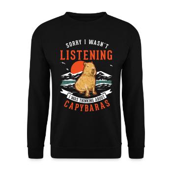 Capybara Gift Capibara Capybara - Unisex Sweatshirt - black - Front - Alina (178cm) & Michal (187cm)