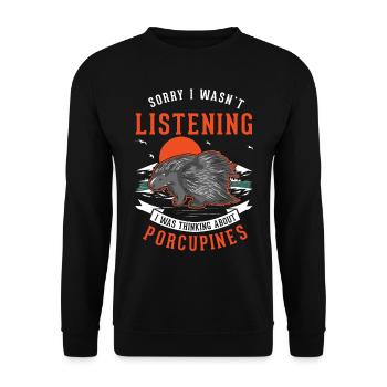 Porc-épic cadeau Porc-épic - Sweat-shirt Unisexe - noir - Devant - Alina (178cm) & Michal (187cm)