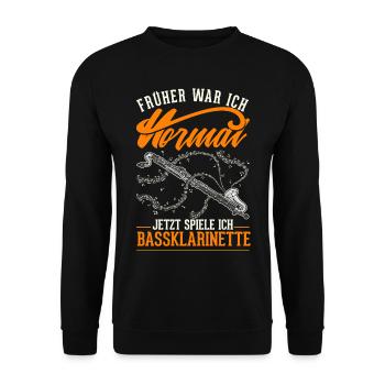 Clarinette basse Cadeau Clarinettiste basse - Sweat-shirt Unisexe - noir - Devant - Alina (178cm) & Michal (187cm)