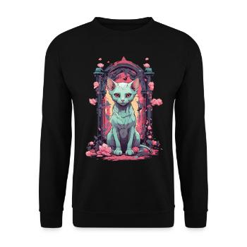 Goth Pastel Sphynx chat mystique et mignon - Sweat-shirt Unisexe - noir - Devant - Alina (178cm) & Michal (187cm)