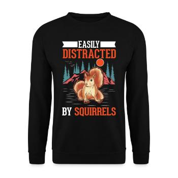 Facilement distrait par les écureuils Écureuil - Sweat-shirt Unisexe - noir - Devant - Alina (178cm) & Michal (187cm)
