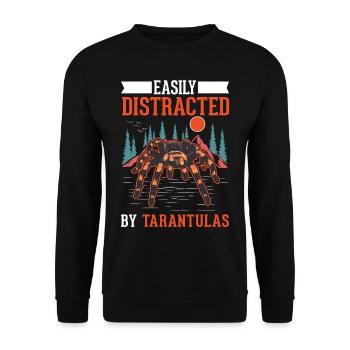 Easily distracted by Tarantulas Tarantel - Unisex Pullover - Schwarz - Vorne - Alina (178cm) & Michal (187cm)