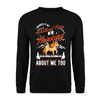 Shetland poney cadeau Shetland poney Shetty - Sweat-shirt Unisexe - noir - Devant - Alina (178cm) & Michal (187cm)