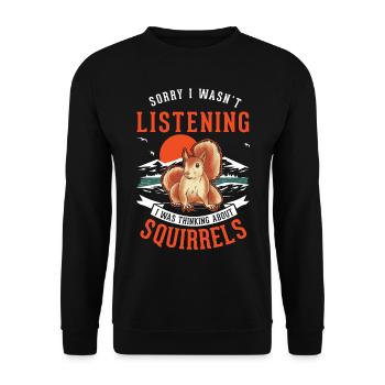 Écureuil cadeau écureuil gris - Sweat-shirt Unisexe - noir - Devant - Alina (178cm) & Michal (187cm)