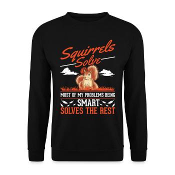 Écureuil cadeau écureuil gris - Sweat-shirt Unisexe - noir - Devant - Alina (178cm) & Michal (187cm)